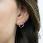 Handmade Hammered Sterling Silver Circle Stud Earrings, thumbnail 3 of 6
