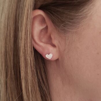 Sterling Silver Heart Studs, 4 of 5