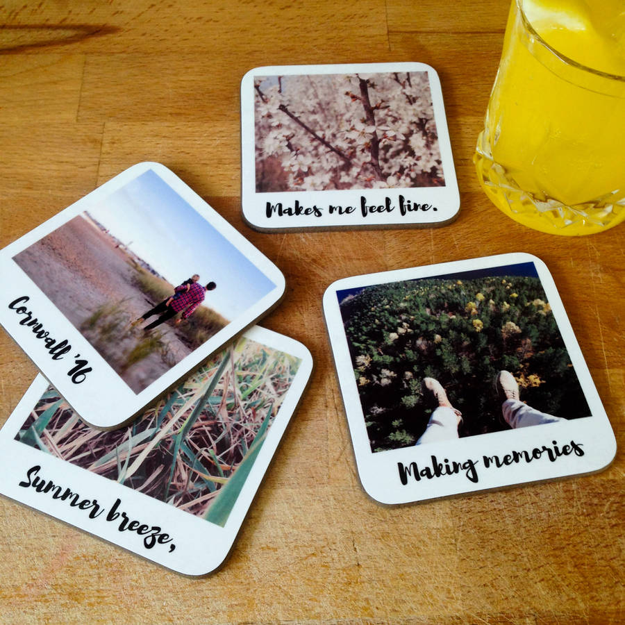 personalised retro style drinks coasters by instajunction