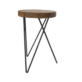 Teak Round Low Stool Side Table, 4 of 8