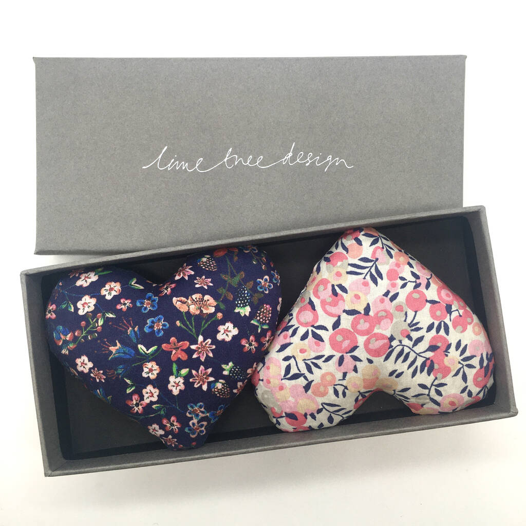 Box Of Two Lavender Hearts Lovey Dovey, 1 of 4