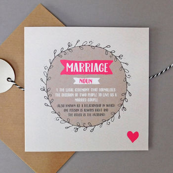 Funny Definition Marriage Card, 2 of 2