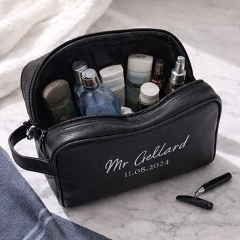 Personalised Mr Groom Wedding Toiletry Wash Bag, 2 of 5