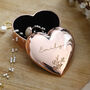 Personalised Floral Rose Gold Heart Jewellery And Keepsake Box, thumbnail 3 of 4