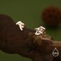 Mismatched Chanterelle Mushroom Stud Earrings In Sterling Silver, thumbnail 3 of 12