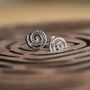 Swirl Earrings Sterling Silver Spiral Studs Handmade, thumbnail 1 of 3