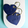 Leather Anniversary Personalised Heart Keyring, thumbnail 2 of 8