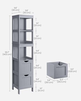 High Cabinet Bathroom Storage Removable Drawers, 12 of 12