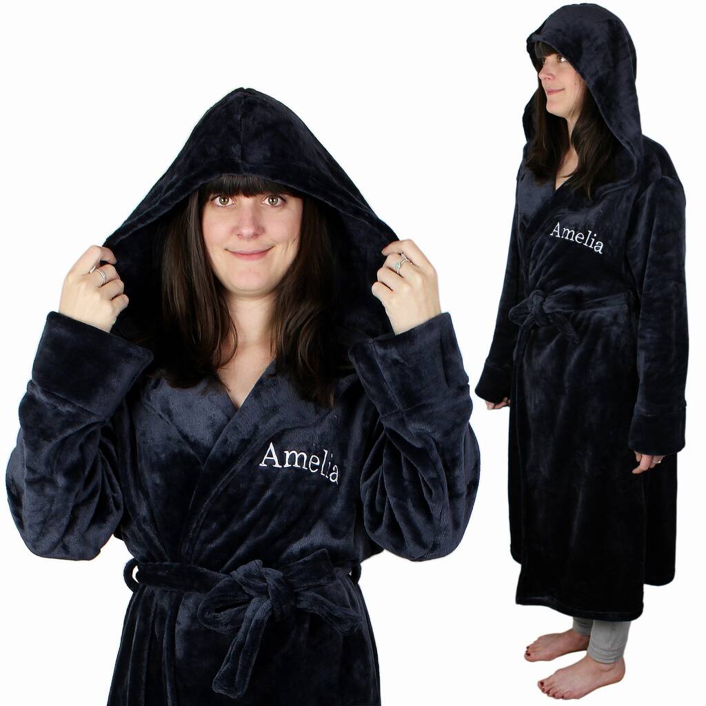 Personalised Luxury Hooded Bath Robe By Bella Personalised Gifts