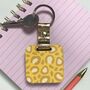 Personalised Yellow Mirror Keyring And Uplifting Note, thumbnail 1 of 3