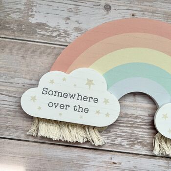 Rainbow Wall Plaque | Nursery Wall Decor | New Baby Gift, 2 of 8