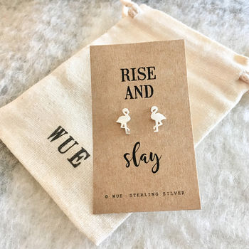 Silver Flamingo Earrings. Rise And Slay, 3 of 3