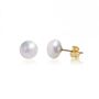 Classic Pearl Silver Stud Earrings, thumbnail 5 of 8