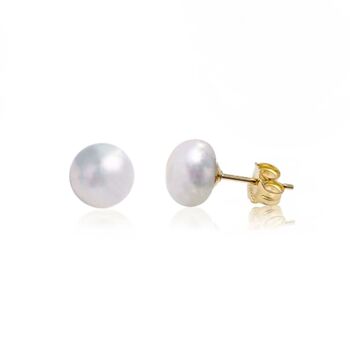 Classic Pearl Silver Stud Earrings, 5 of 8