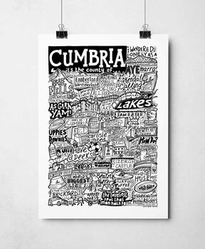 Cumbria Landmarks Print, 4 of 11