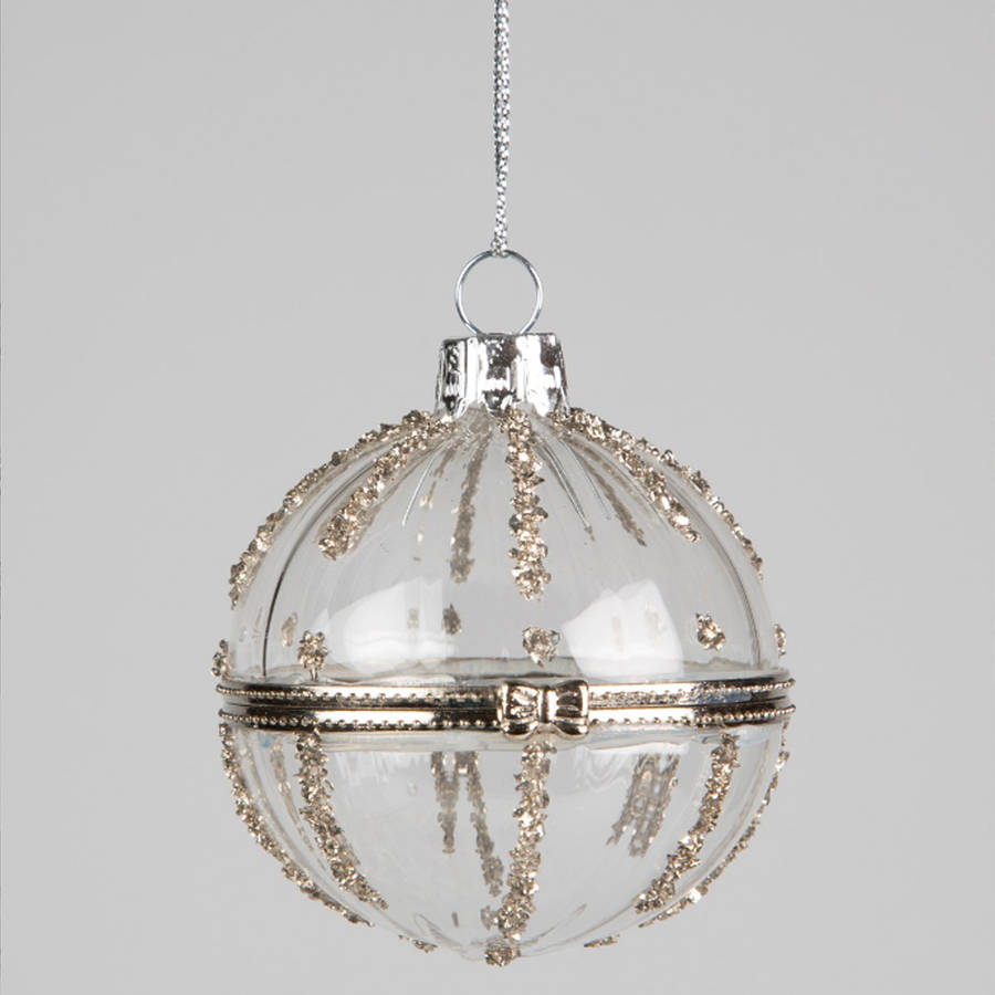 Glass Trinket Bauble With Silver Detail By Posh Totty Designs Interiors ...