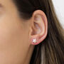 Sterling Silver And Rose Gold Star Stud Earrings – 5mm, thumbnail 3 of 6