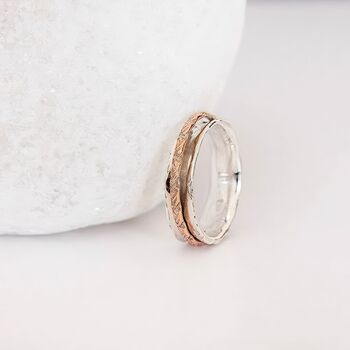 Personalised Sterling Silver And Copper Spinner Ring, 5 of 11