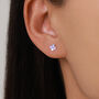 Sterling Silver Purple Hydrangea Enamel Stud Earrings, thumbnail 6 of 12