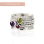 Personalised Birthstone Yin Sterling Silver Spinning Ring, thumbnail 1 of 11