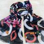 Mother’s Day Black Floral Garden Print Scarf, thumbnail 5 of 5
