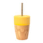 Bamboo Cup With Two Straws Yellow, thumbnail 1 of 2