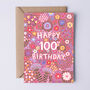 100th Birthday Card For Women, Floral 100th Card, For Her, thumbnail 1 of 4