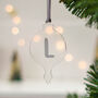 Clear Christmas Tree Bauble, Initial, thumbnail 2 of 5