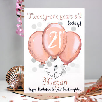 Personalised Balloons Relation 21st Birthday Card, 3 of 10