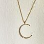 Crystal Moon Crescent Necklace, thumbnail 3 of 3
