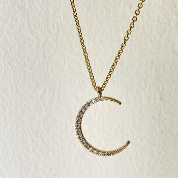Crystal Moon Crescent Necklace, 3 of 3