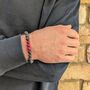 Men's Ruby And Lava Bead July Birthstone Bracelet, thumbnail 4 of 9