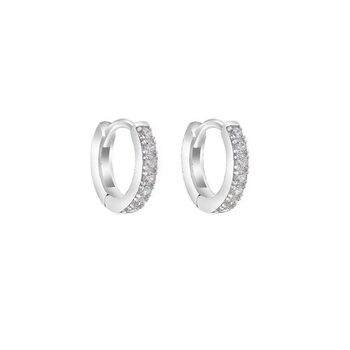 Sterling Silver Crystal Huggie Hoop Earrings, 3 of 3