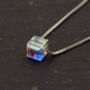 Sterling Silver Tiny Little Colour Changing Crystal Pendant Necklace, thumbnail 4 of 12