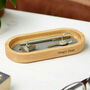 Personalised Stash Valet Tray In Oak And Leather, thumbnail 4 of 11