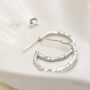 Sterling Silver Bamboo Hoop Stud Earrings, thumbnail 5 of 8
