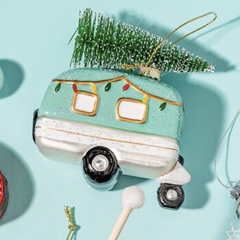 Mint Green Caravan With Tree Bauble, 2 of 3