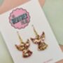 Christmas Angel Glitter Earrings / Festive Jewellery / Holiday Jewellery / Sparkly Jewellery, thumbnail 6 of 7