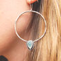 Radiate Droplet Boho Silver Hoop Earrings, thumbnail 8 of 10