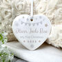 My First Christmas Baby Garland Ceramic Heart Hanging Decoration Bauble+ Gift Box, thumbnail 3 of 7