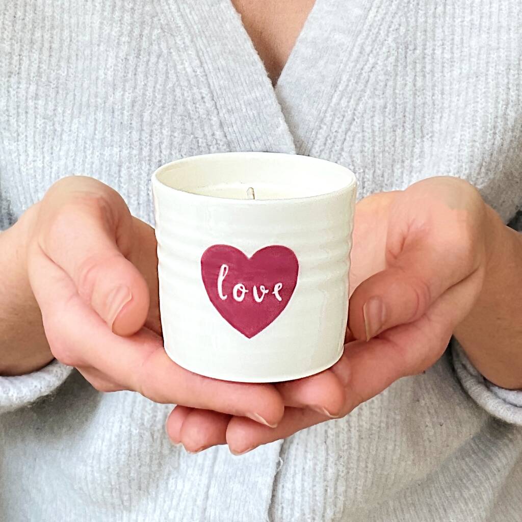 Porcelain Love Heart Candle, 1 of 3