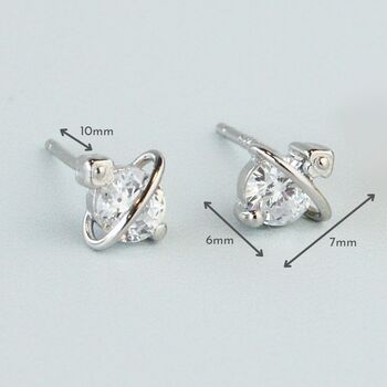 Sterling Silver Crystal Halo Stud Earrings, 4 of 9