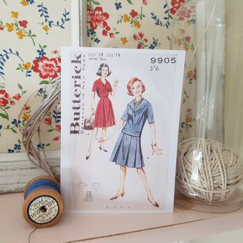 Vogue Sewing Pattern Greetings Card, 4 of 5
