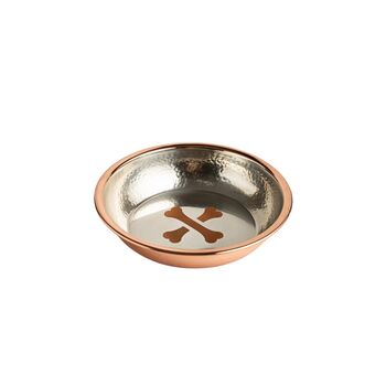 Solid Copper Pet Bowl With Bone Motif, 6 of 8