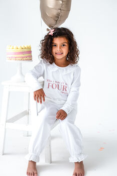 'When I Wake' Embroidered Personalised Birthday Pyjamas, 4 of 8