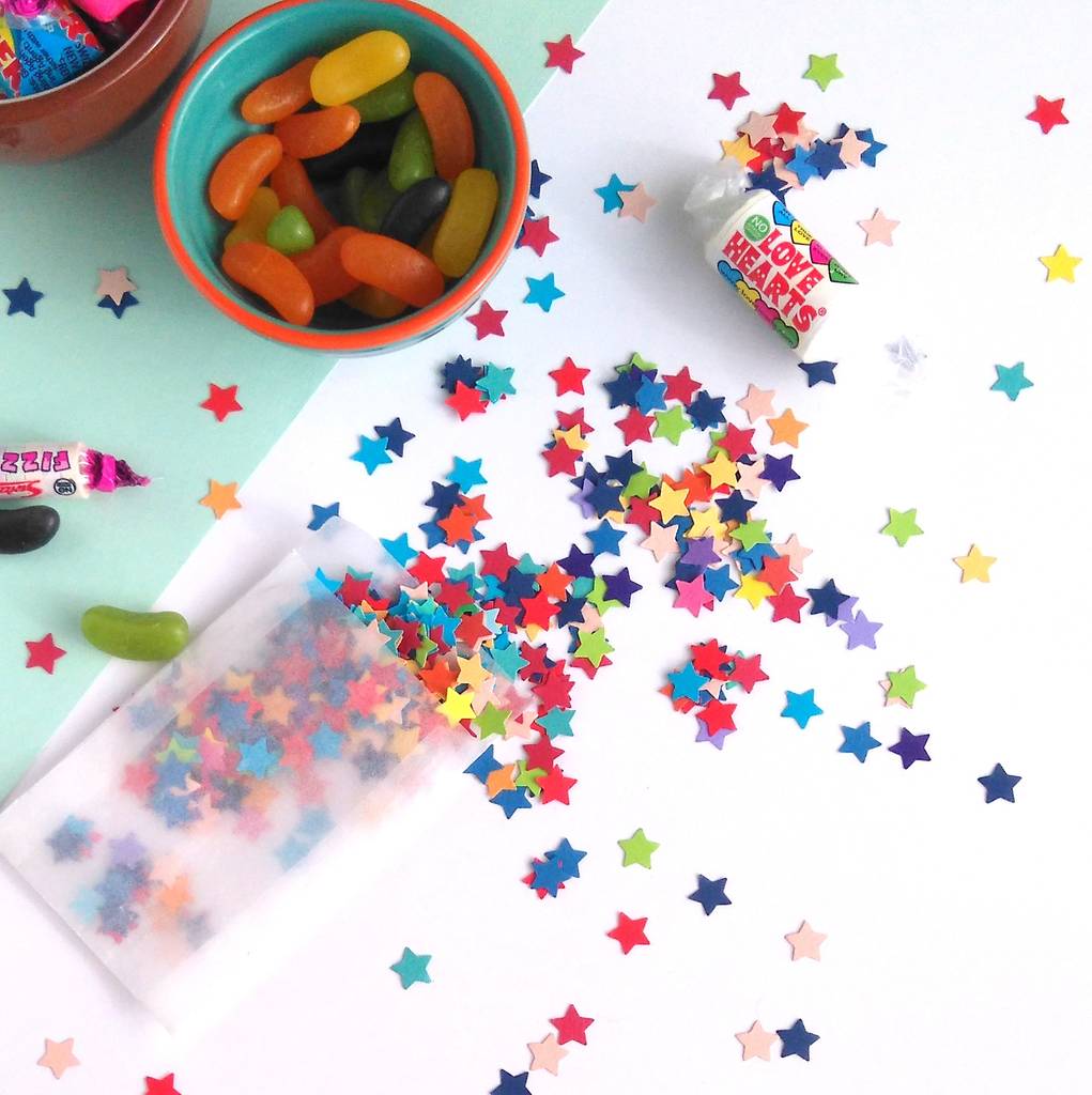 rainbow table confetti star shaped by rosie and the boys