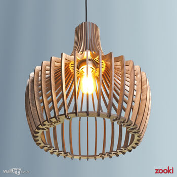 Zooki Six 'Freyr' Wooden Pendant Light, 2 of 9