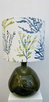 Olive 29cm Recycled Handmade Glass Table Lamp, 7 of 9