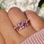 Pink Sapphire Ring In Sterling Silver And Rose Gold, thumbnail 6 of 12