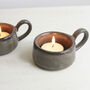Stoneware Glazed Tea Cup Tea Light Holder, thumbnail 1 of 7